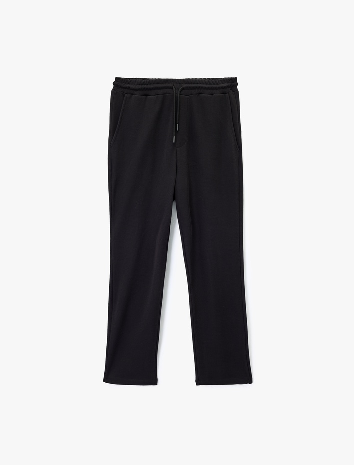  Pamuklu Regular Fit Cepli Beli Bağcıklı Eşofman Altı