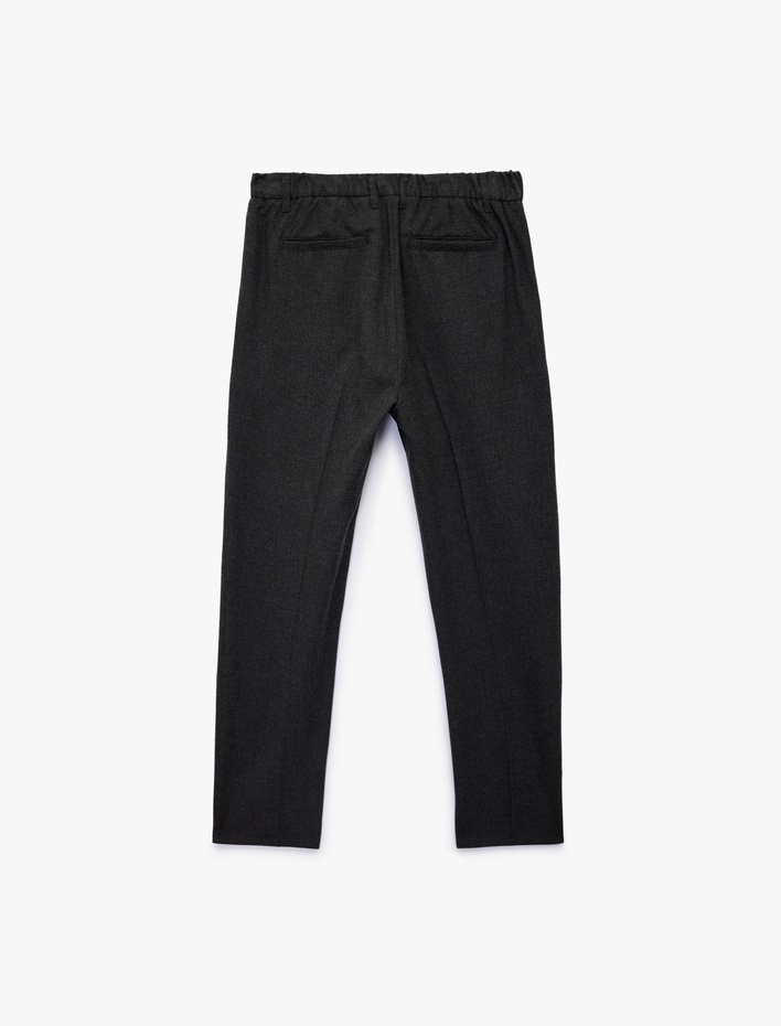  Viskon Karışımlı Cepli Slim Fit Kumaş Pantolon