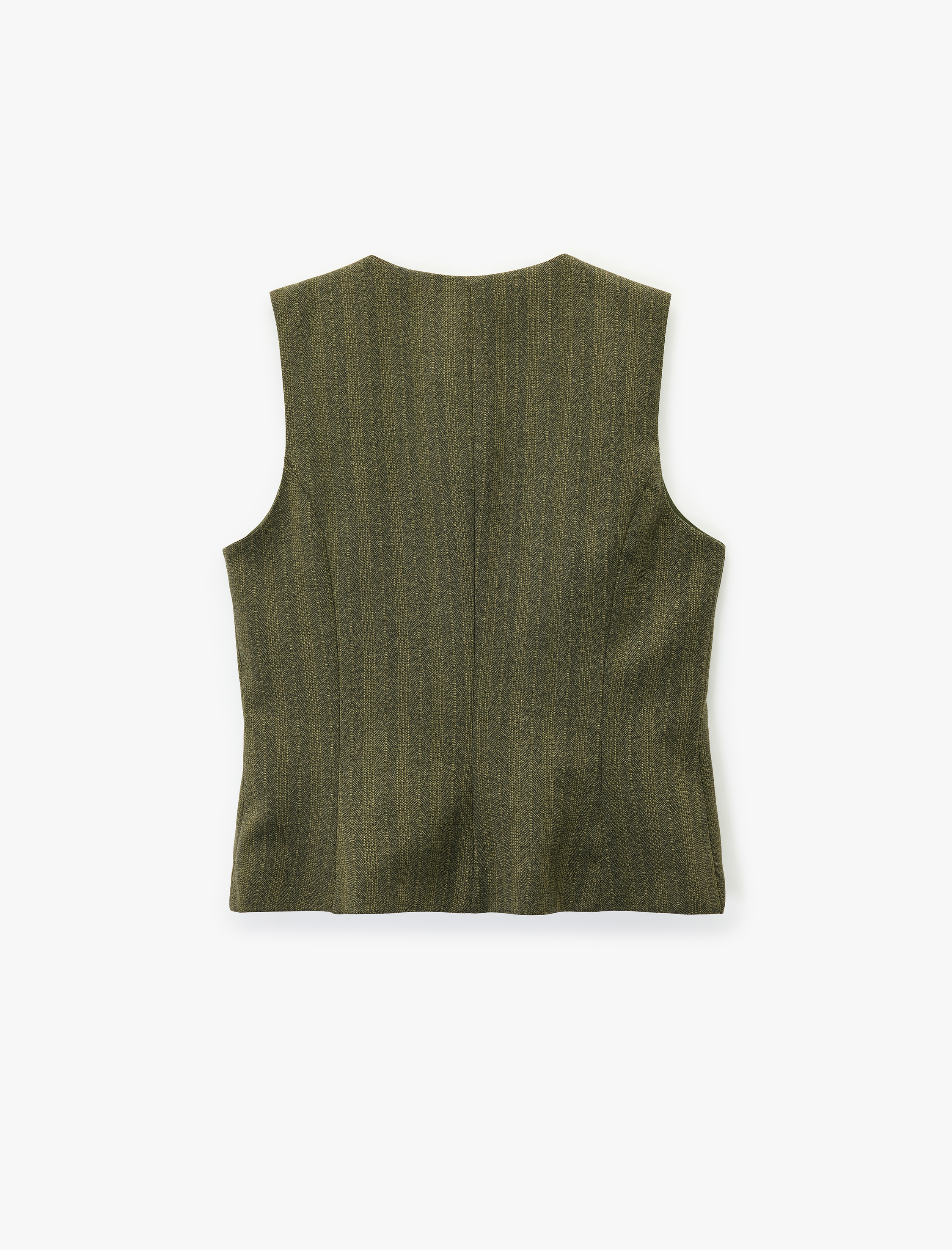   Flanel Kumaş Düğmeli Yuvarlak Yaka Blazer Yelek