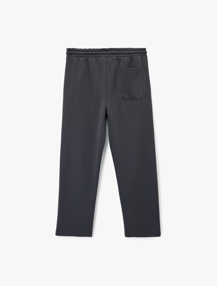  Pamuklu Rahat Kalıp Cepli Geniş Paça Spor Eşofman Altı