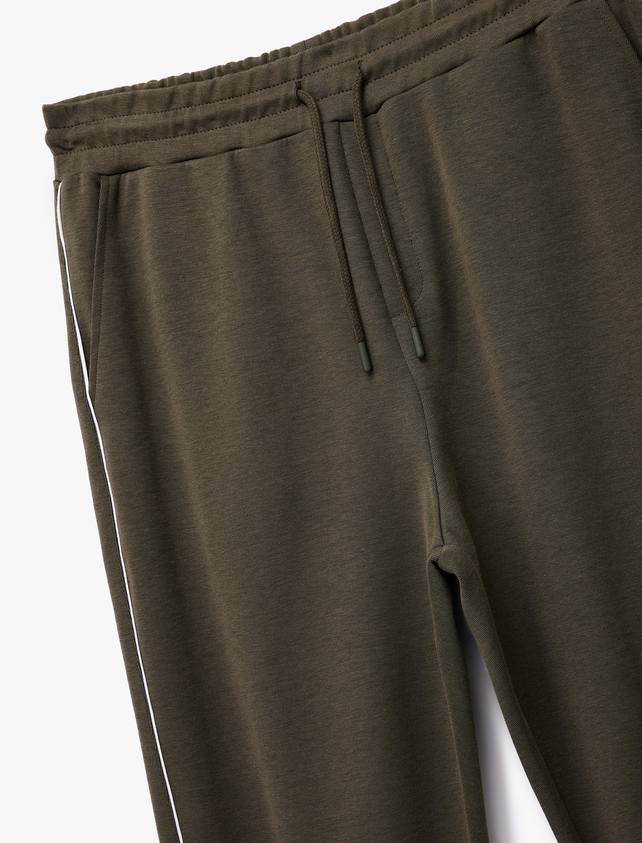   Pamuklu Cepli Çizgi Detaylı Beli Bağcıklı Eşofman Altı