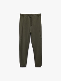 Pamuklu Cep Detaylı Beli Bağcıklı Jogger Eşofman Altı