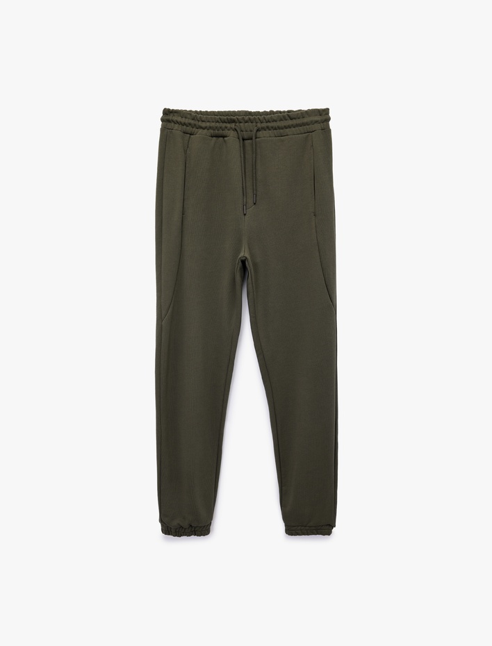  Pamuklu Cep Detaylı Beli Bağcıklı Jogger Eşofman Altı