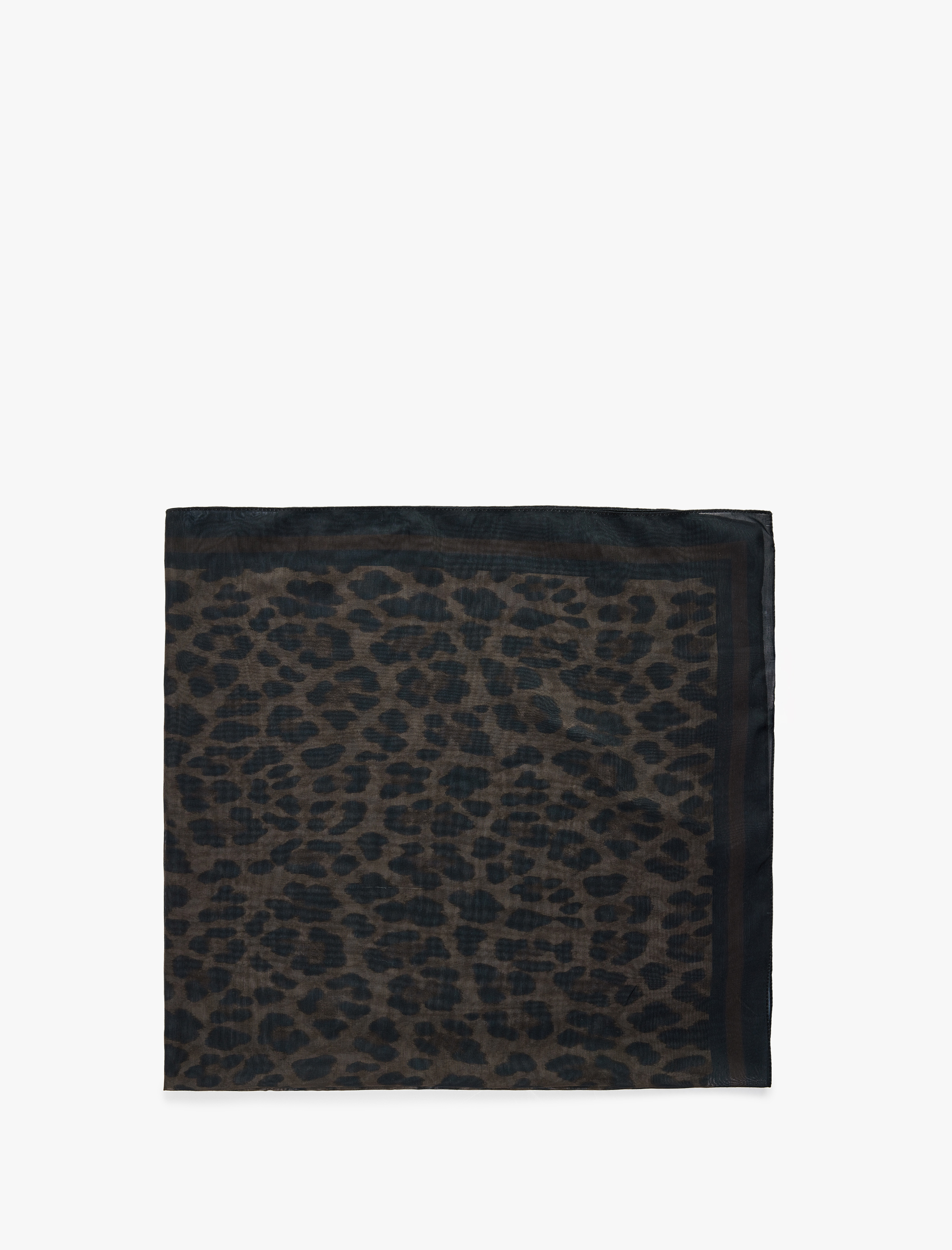  Kadın Leopar Desenli Saten Kare Şal