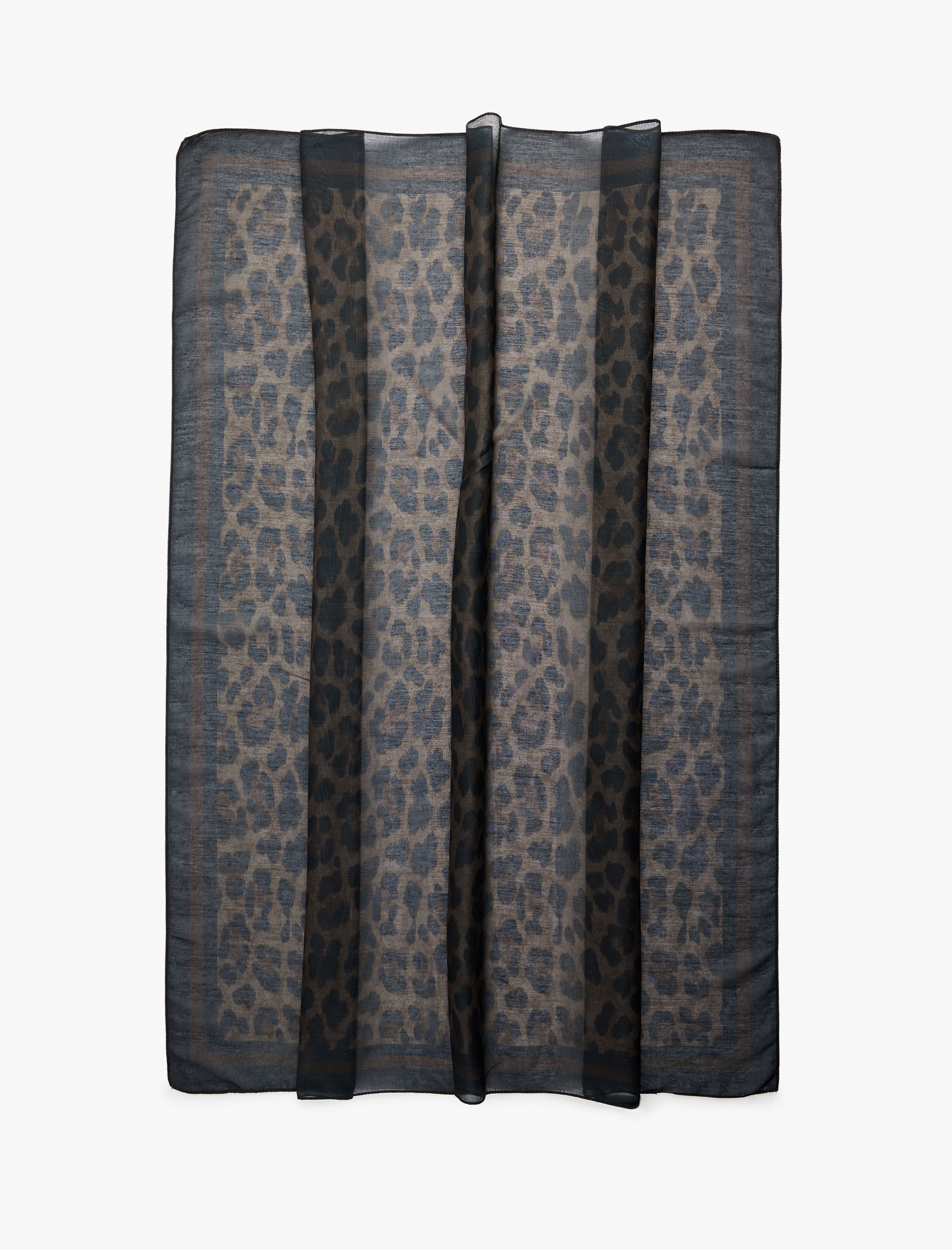  Kadın Leopar Desenli Saten Kare Şal