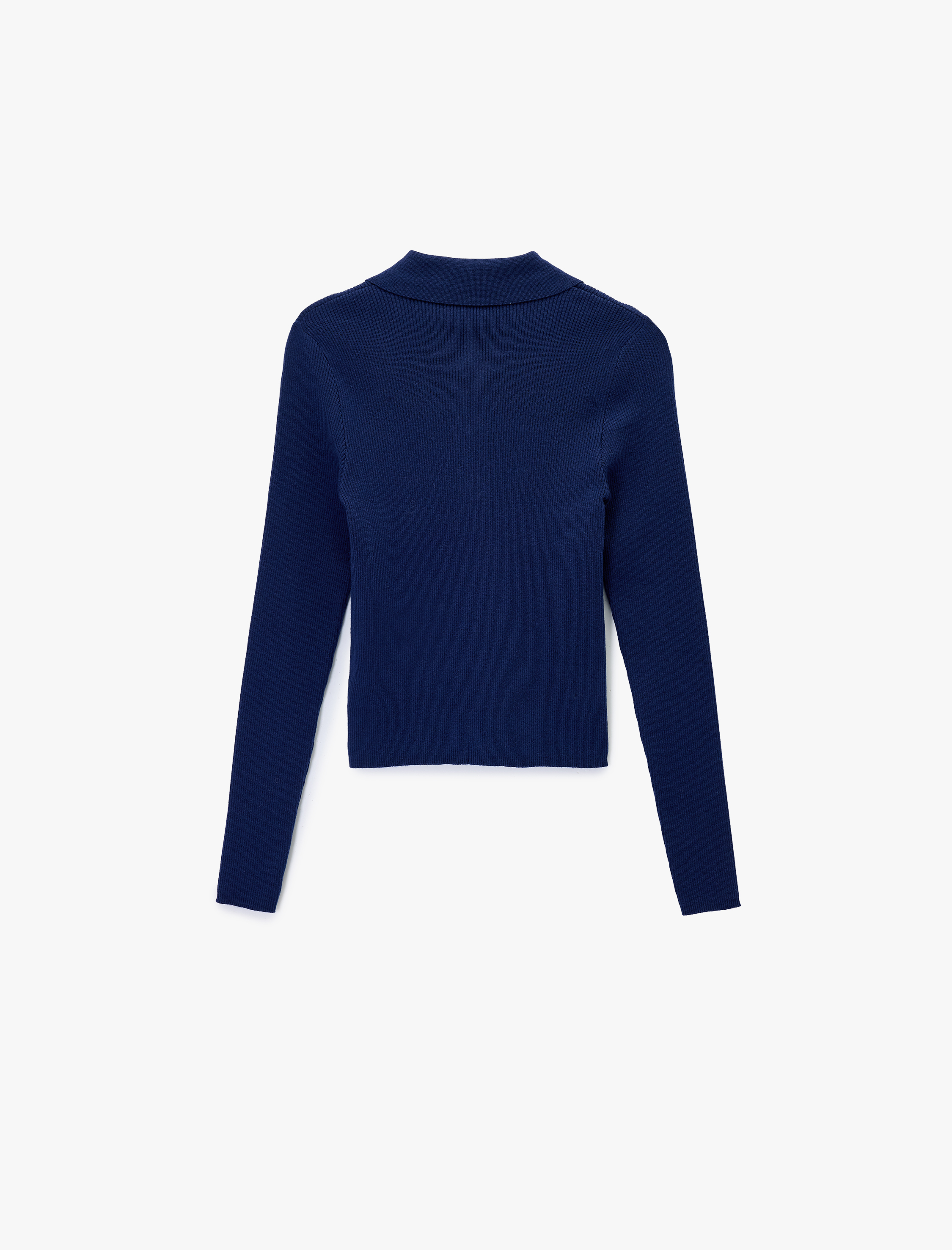   Koton X Melis Ağazat - Uzun Kollu Yarım Düğme Detaylı Polo Yaka Triko Kazak