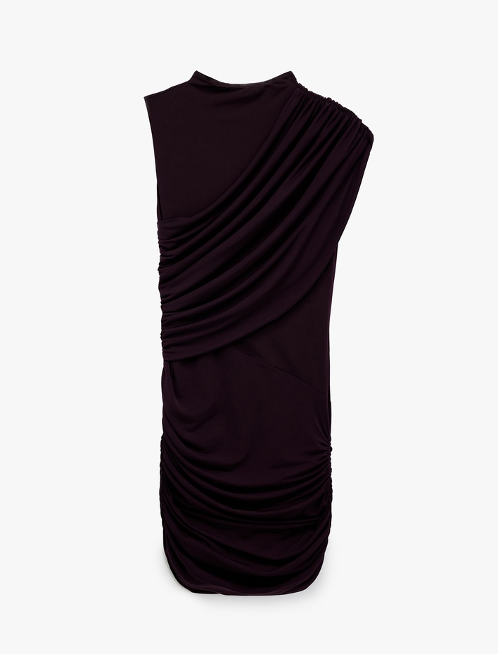  Koton X Sibil Çetinkaya -  Bisiklet Yaka Drapeli Kolsuz Mini Abiye Elbise