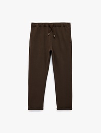 Cep Detaylı Katlamalı Paça Rahat Kesim Beli Bağcıklı Pantolon