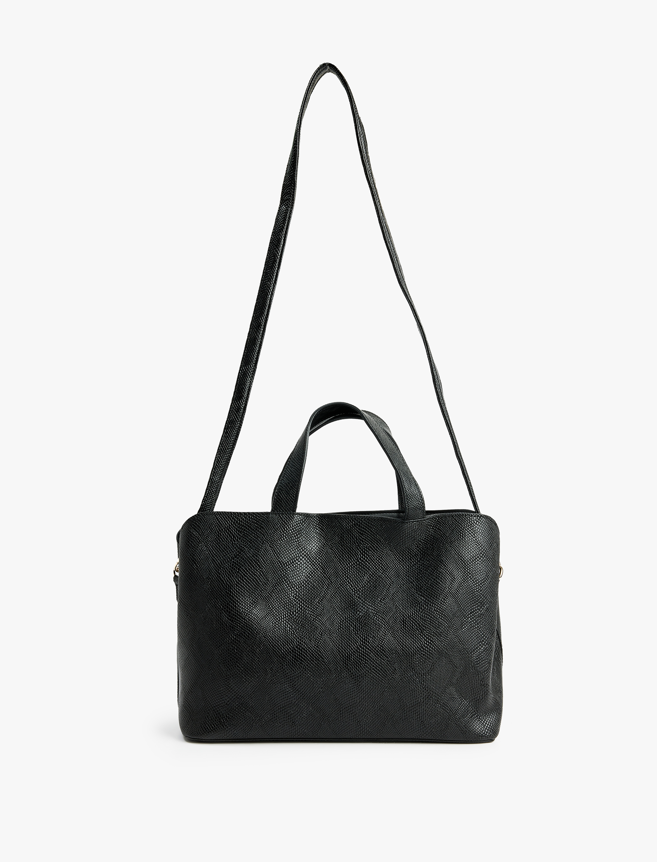  Kadın Yılan Derisi Desenli Suni Deri Saplı Askılı Tote Çanta