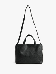 Yılan Derisi Desenli Suni Deri Saplı Askılı Tote Çanta