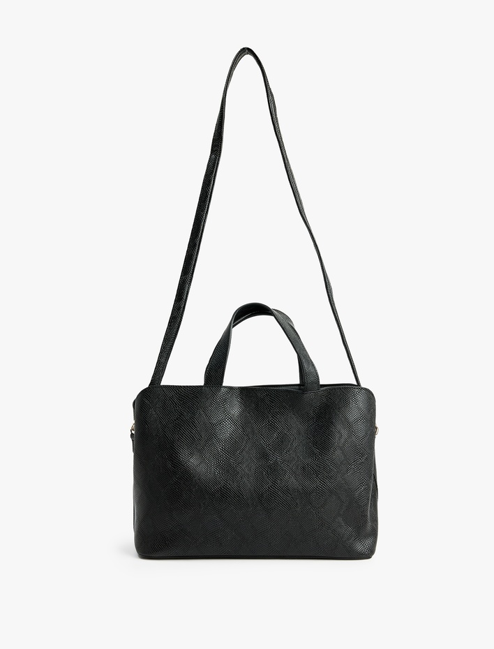 Kadın Yılan Derisi Desenli Suni Deri Saplı Askılı Tote Çanta