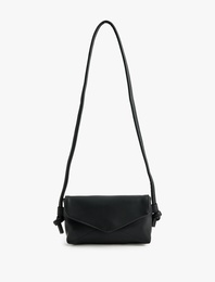 Suni Deri Saplı Kapaklı Çapraz Çanta