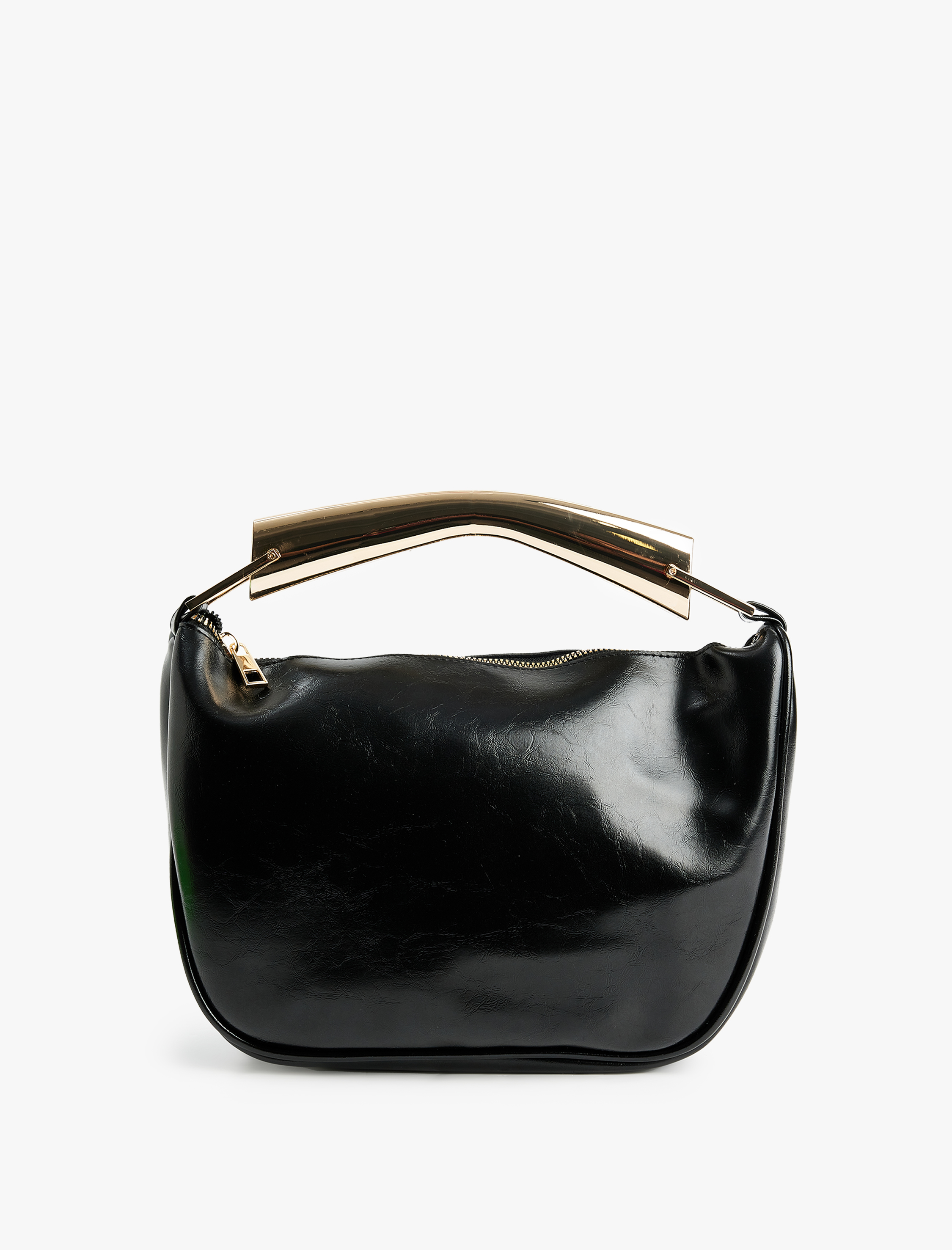  Kadın Metal Aksesuarlı Fermuarlı Suni Deri El Çantası