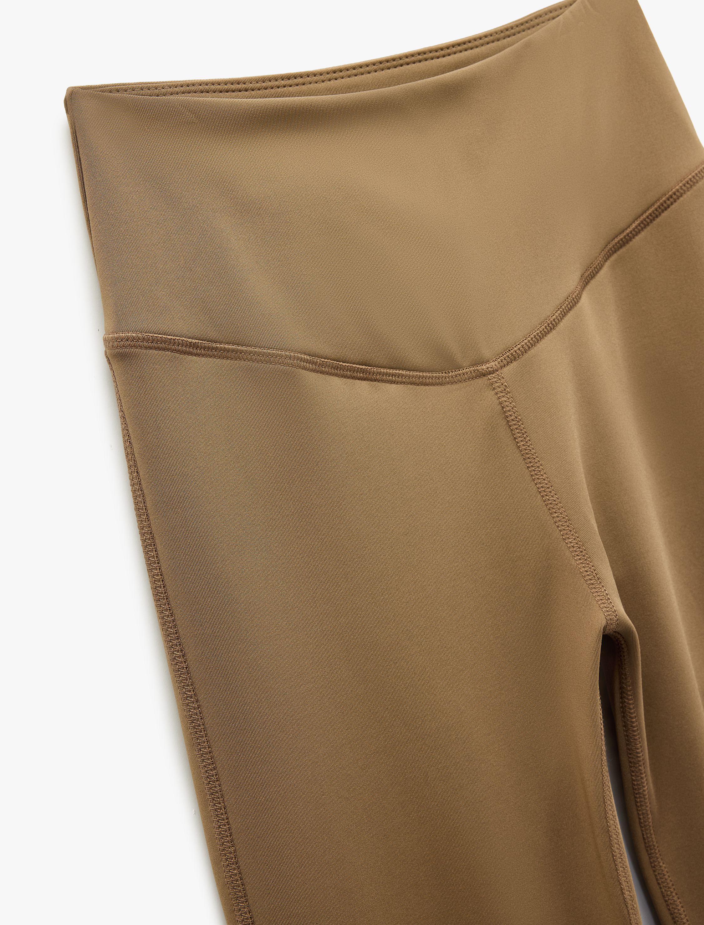   Yüksek Bel Dikiş Detaylı İnterlok Slim Fit İspanyol Paça Spor Tayt