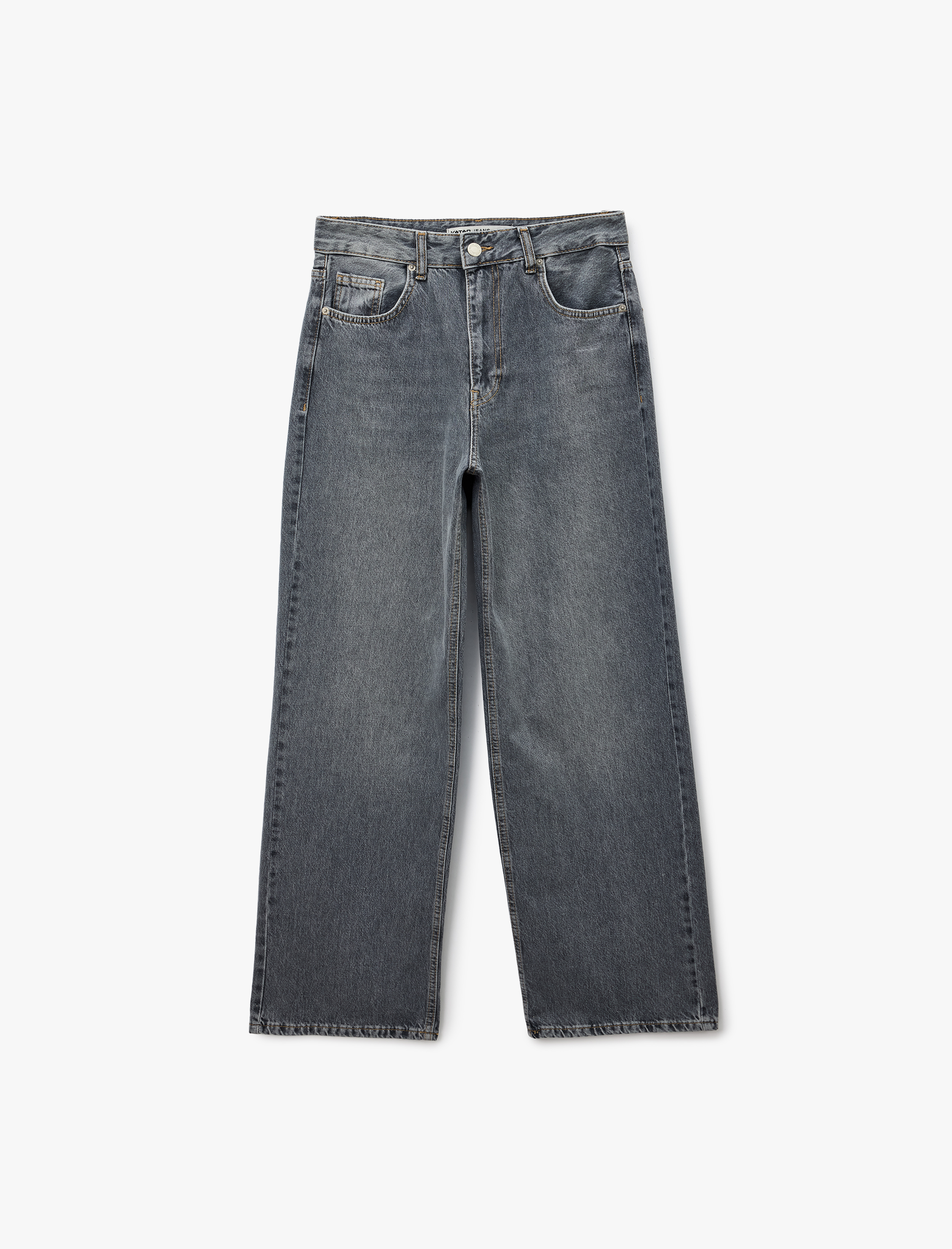   Rahat Kalıp Yıkamalı Uzun Düz Paça Pamuklu Jean Pantolon - Baggy Jeans