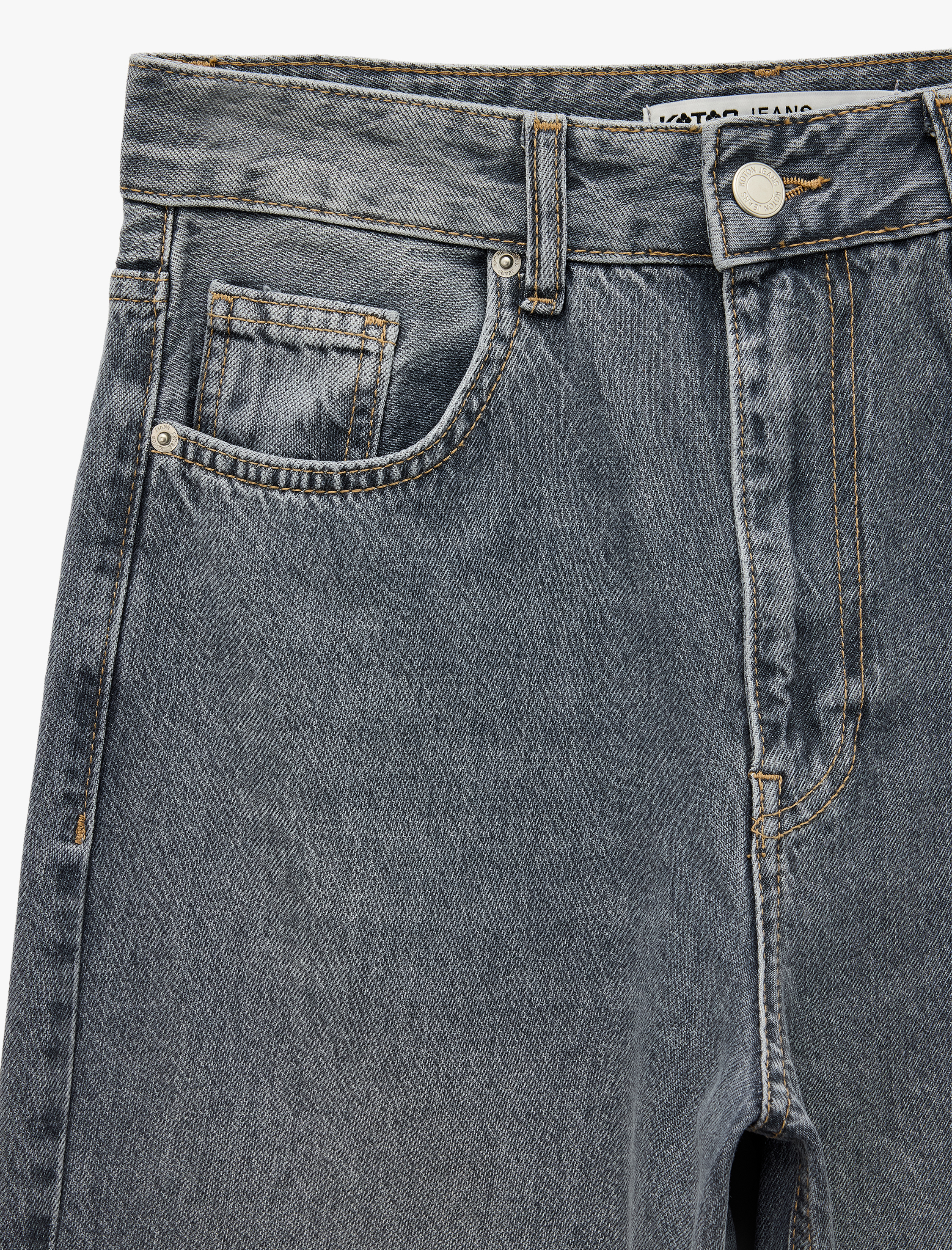   Rahat Kalıp Yıkamalı Uzun Düz Paça Pamuklu Jean Pantolon - Baggy Jeans