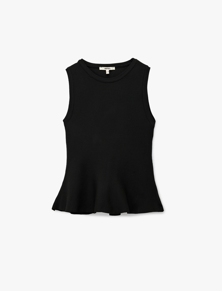  Regular Fit Kolsuz Peplum Bluz