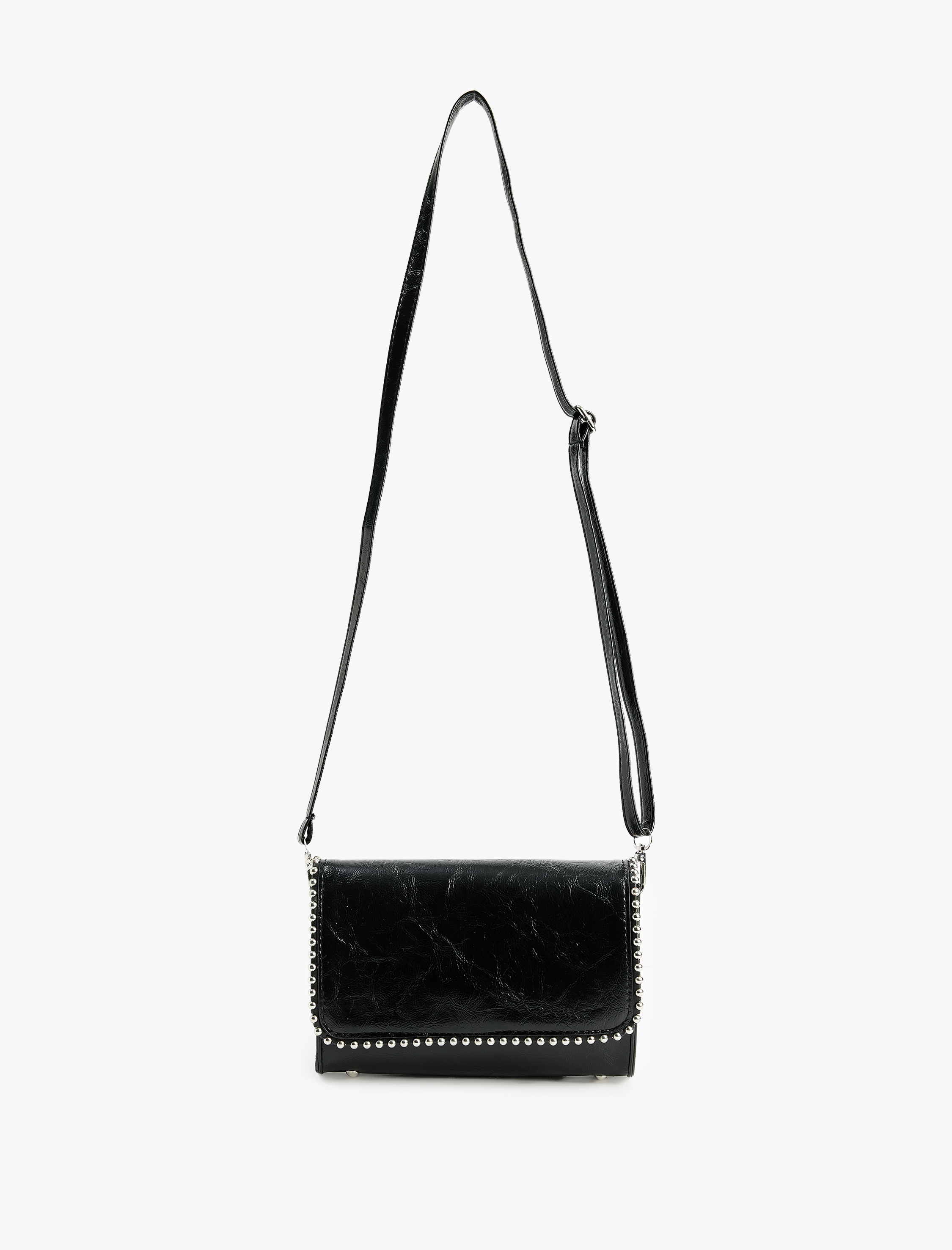  Kadın Metal Aksesuarlı Suni Deri Askılı Çapraz Çanta