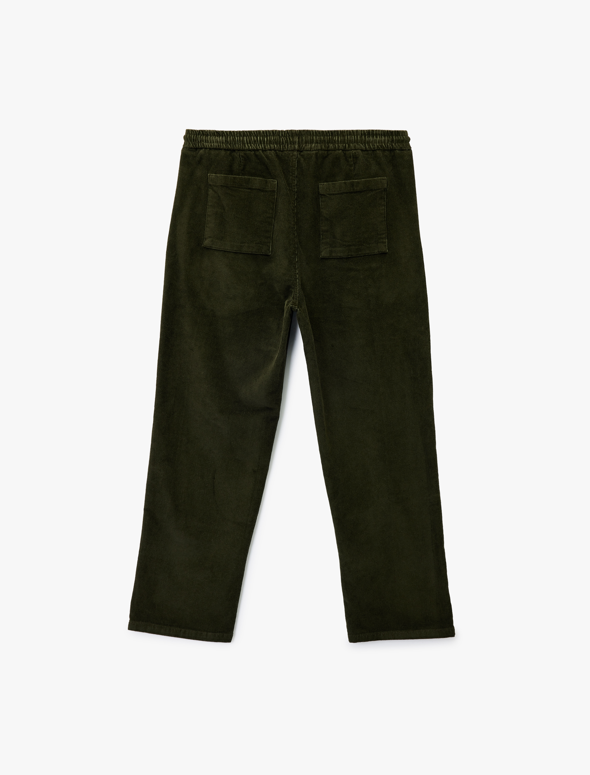   Pamuklu Cepli Bol Kalıp Beli Bağcıklı Fitilli Kadife Pantolon