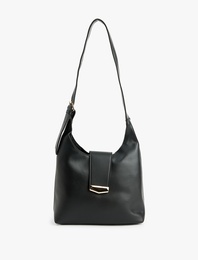 Metal Tokalı Suni Deri Tote Çanta