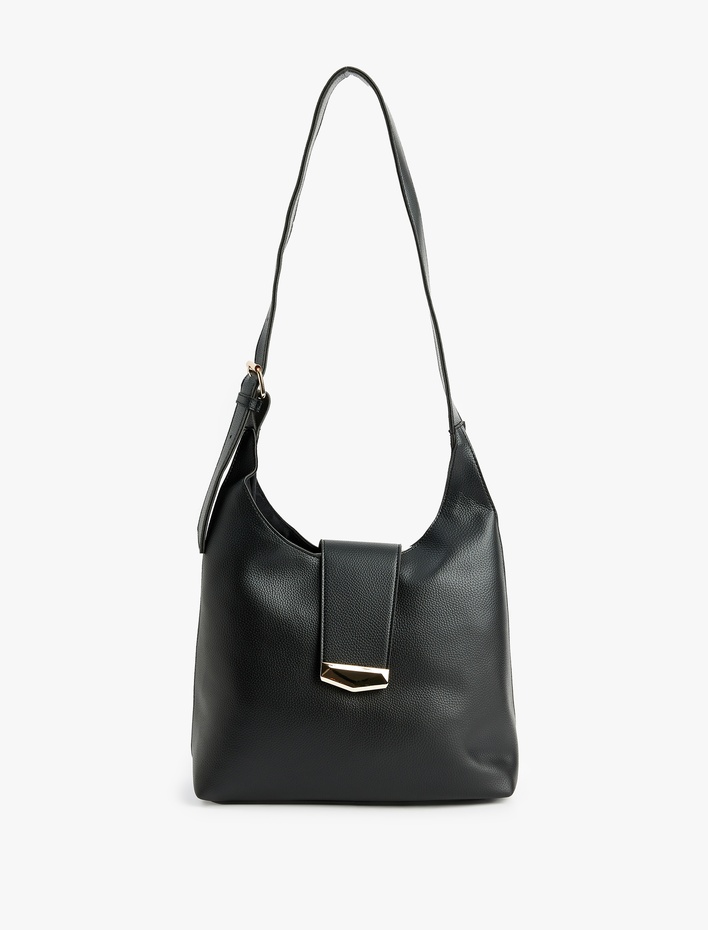 Kadın Metal Tokalı Suni Deri Tote Çanta