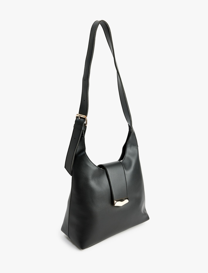 Kadın Metal Tokalı Suni Deri Tote Çanta