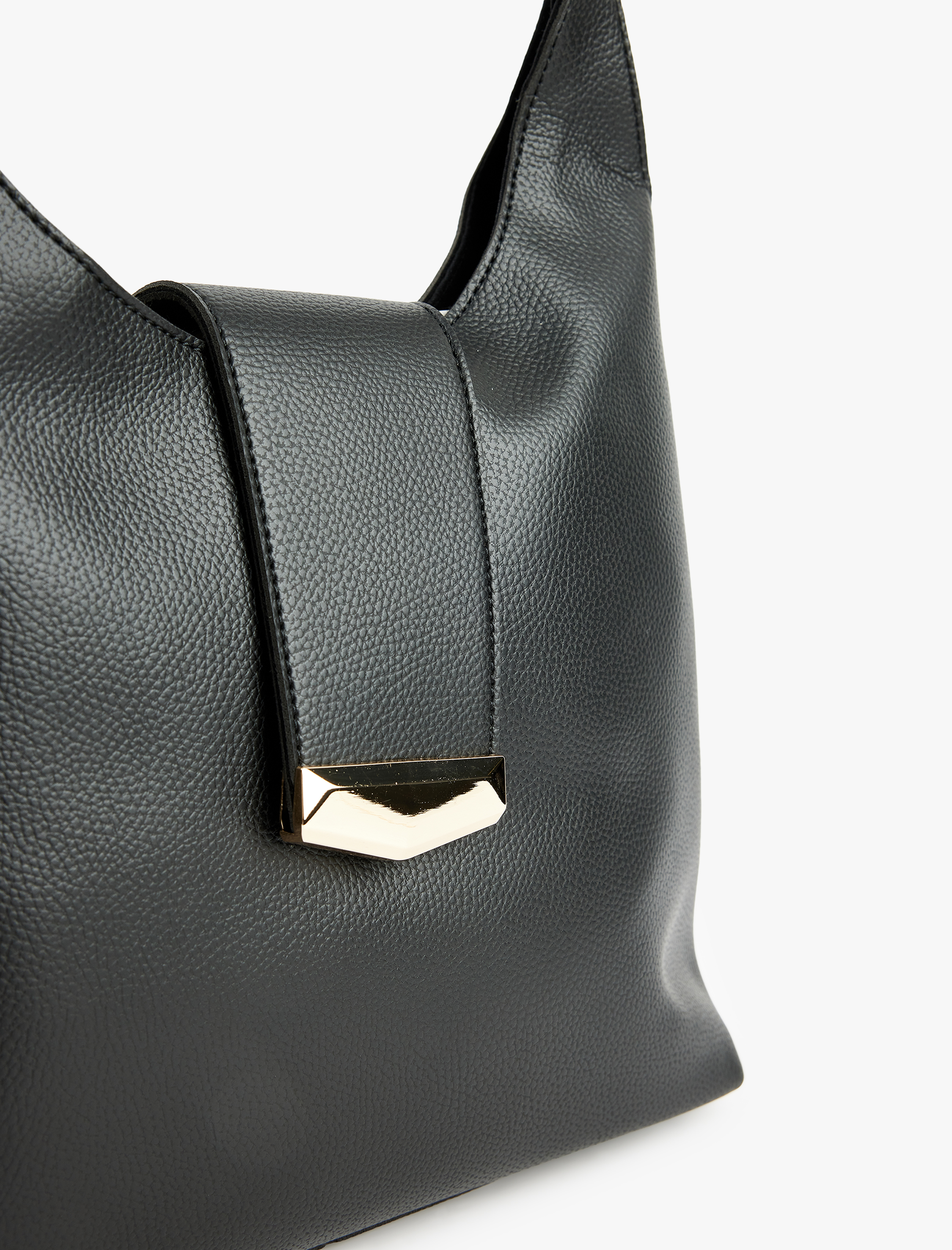  Kadın Metal Tokalı Suni Deri Tote Çanta