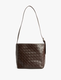 Örgü Desenli Suni Deri Metal Tokalı Tote Çanta