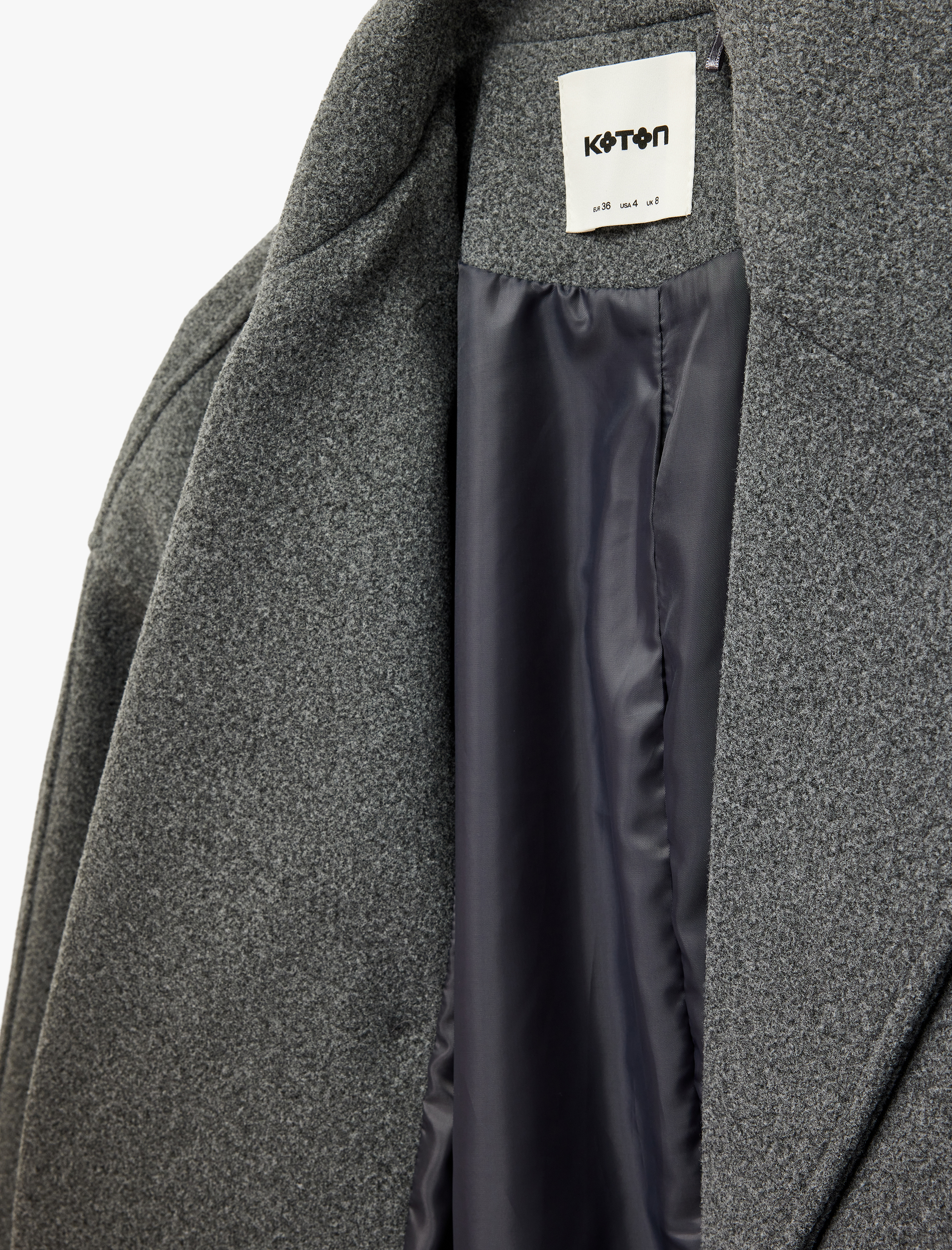   Uzun Kollu Kemerli Kruvaze Uzun Kaşe Kaban