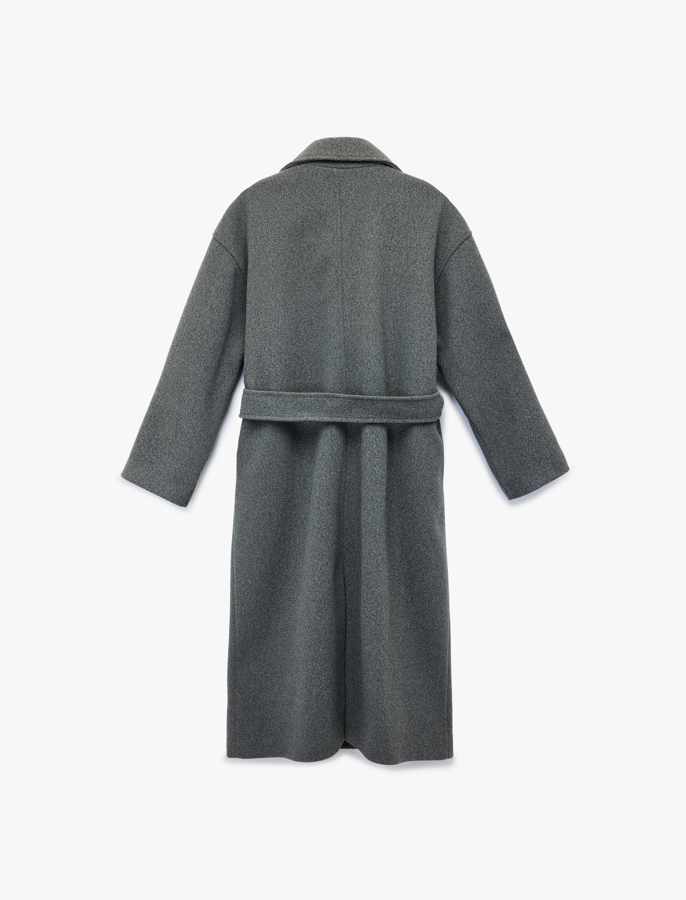   Uzun Kollu Kemerli Kruvaze Uzun Kaşe Kaban