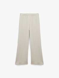 Rahat Kalıp Standart Bel Dokulu Bol Paça Pijama Altı