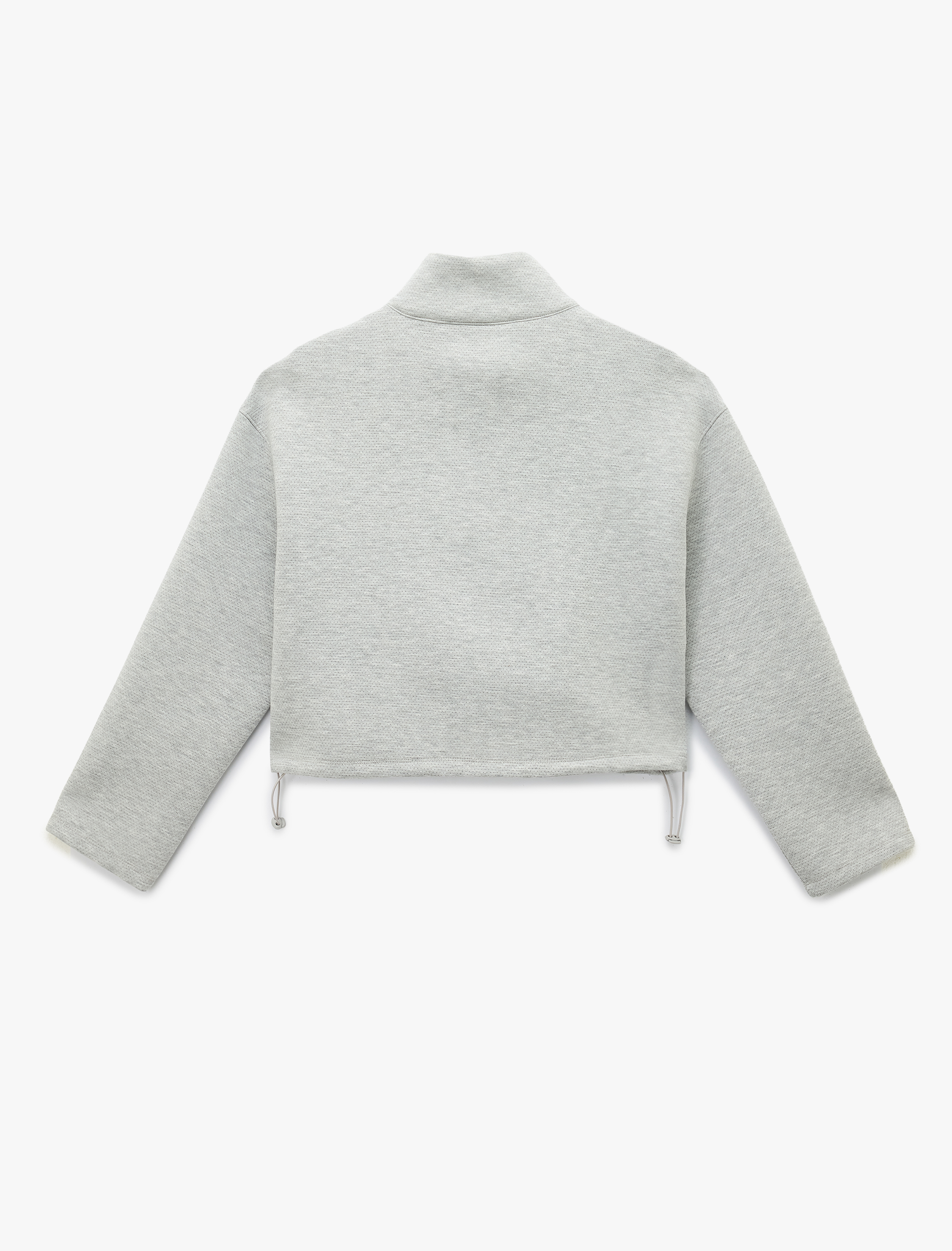   Dik Yaka Çıtçıt Düğmeli Stoperli Spor Oversize Sweatshirt