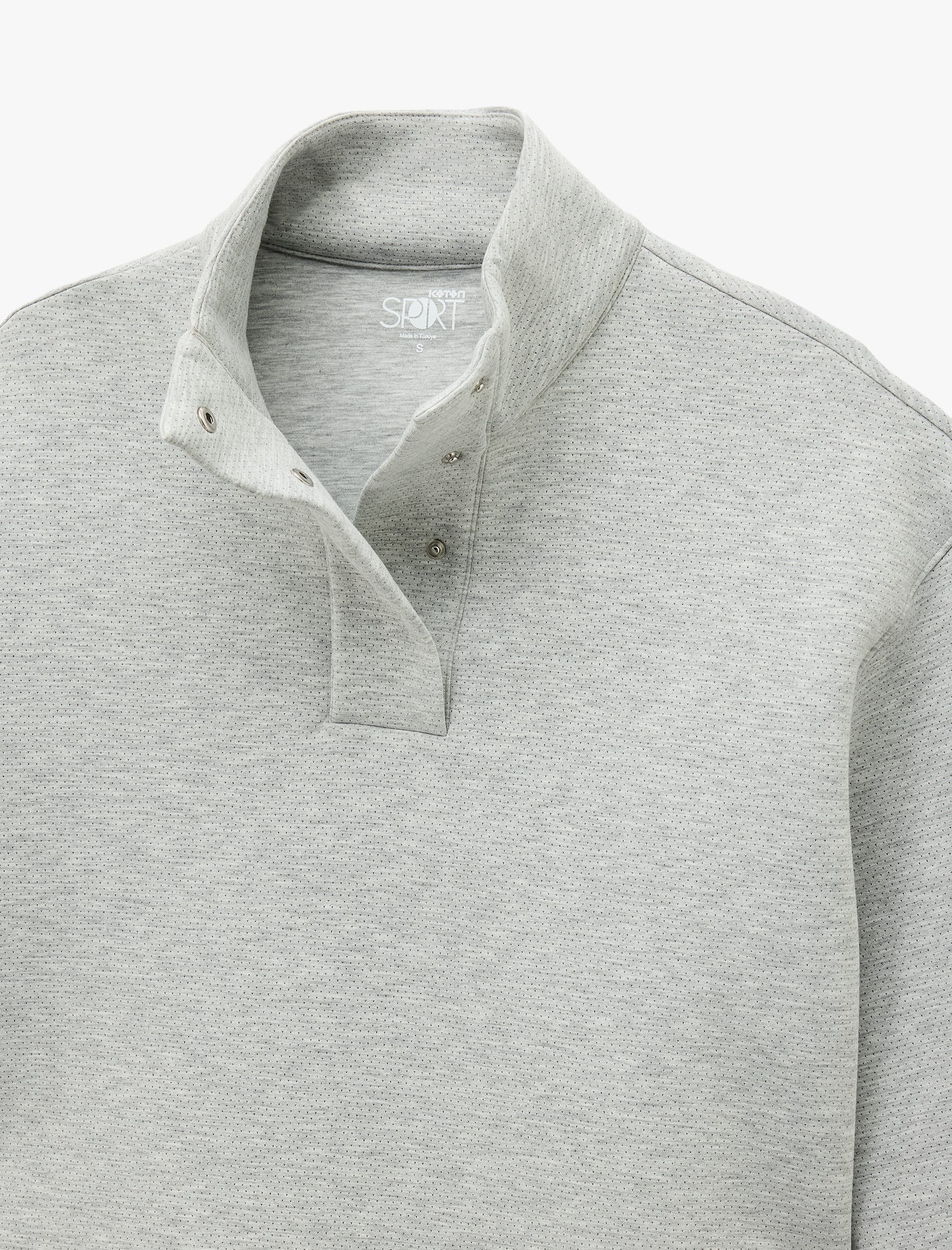   Dik Yaka Çıtçıt Düğmeli Stoperli Spor Oversize Sweatshirt