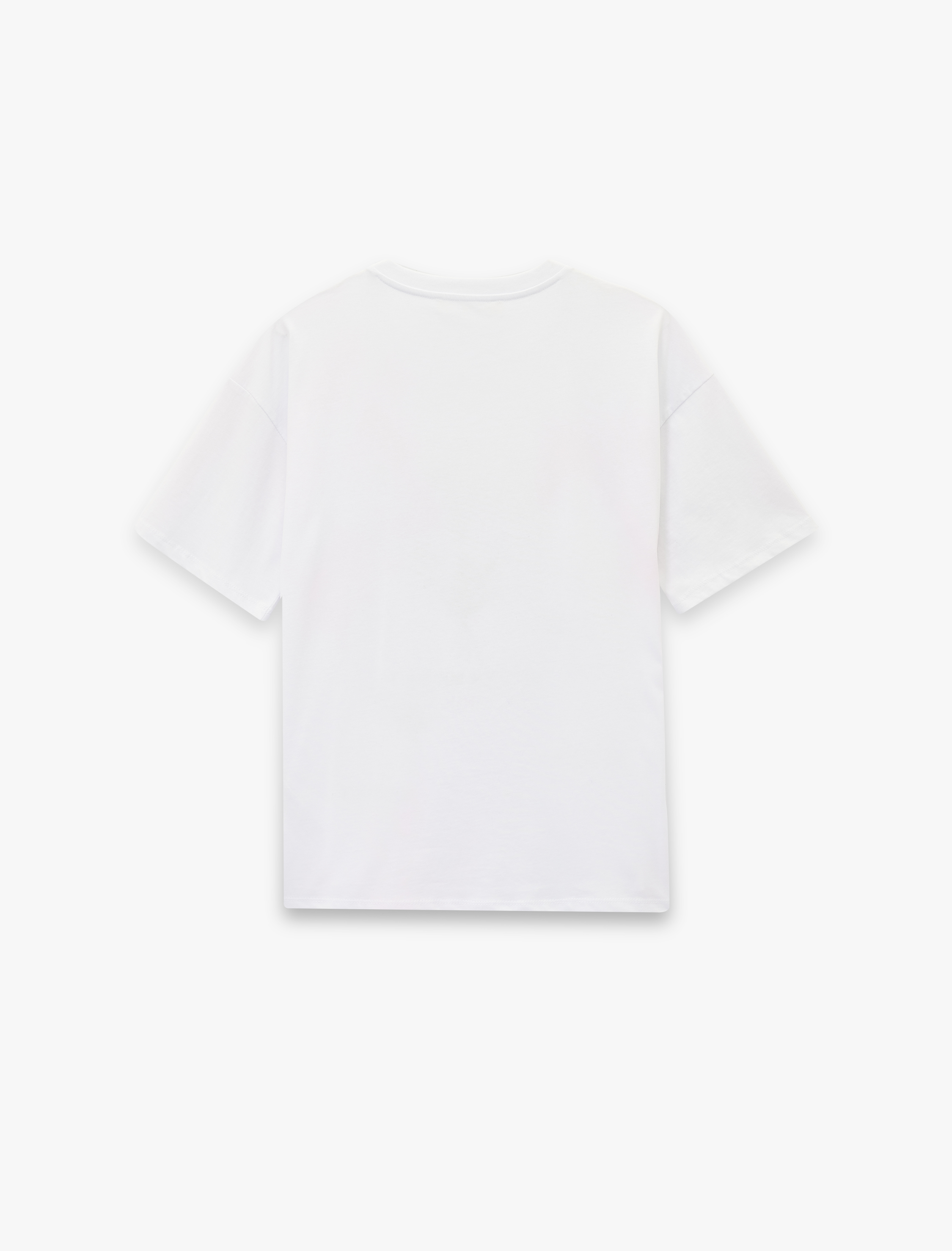   Kısa Kollu Bisiklet Yaka Çiçek Baskılı Pamuklu Oversize Tişört