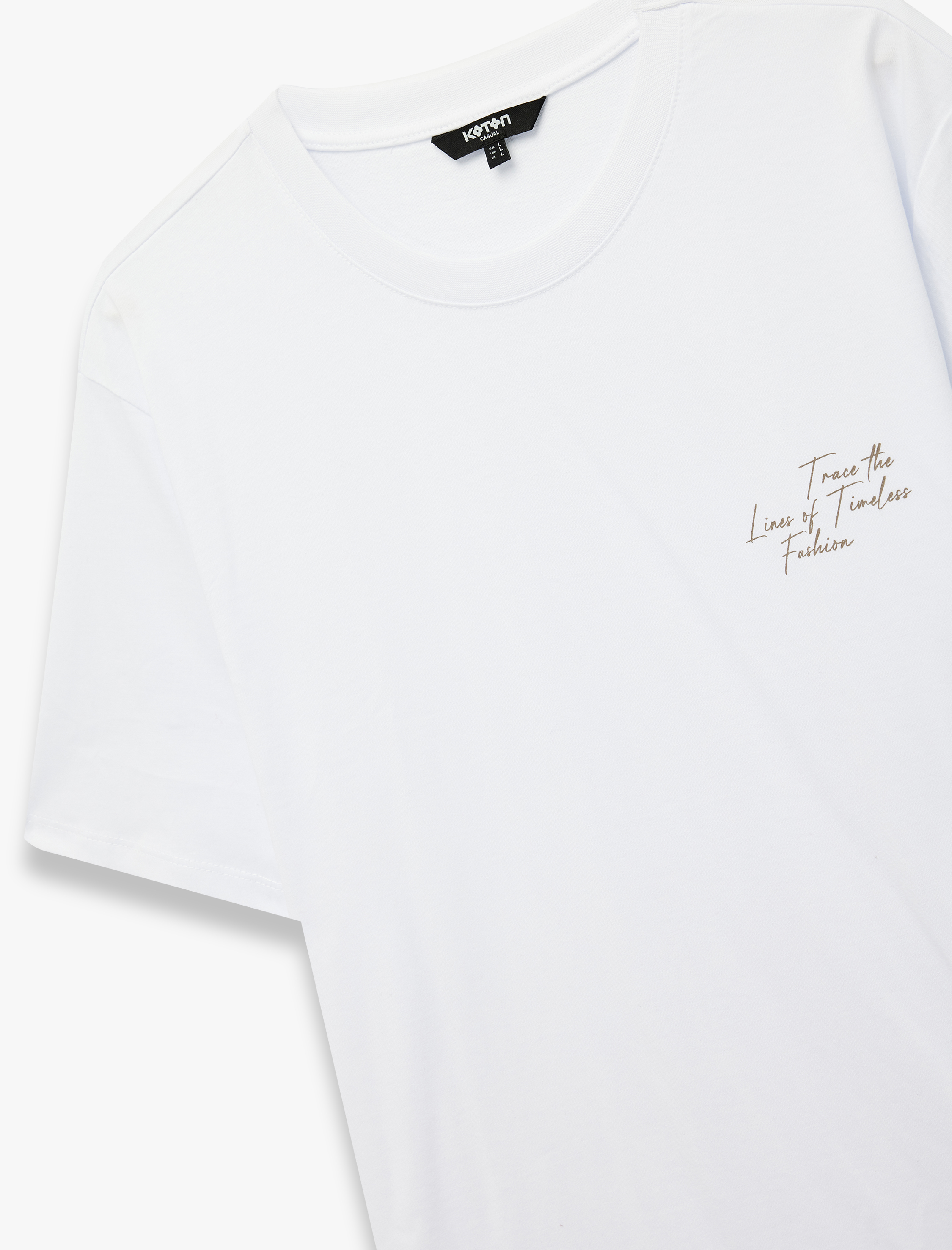   Regular Fit Kısa Kollu Pamuklu Bisiklet Yaka Baskılı Tişört