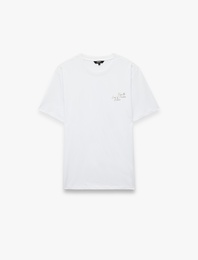 Regular Fit Kısa Kollu Pamuklu Bisiklet Yaka Baskılı Tişört