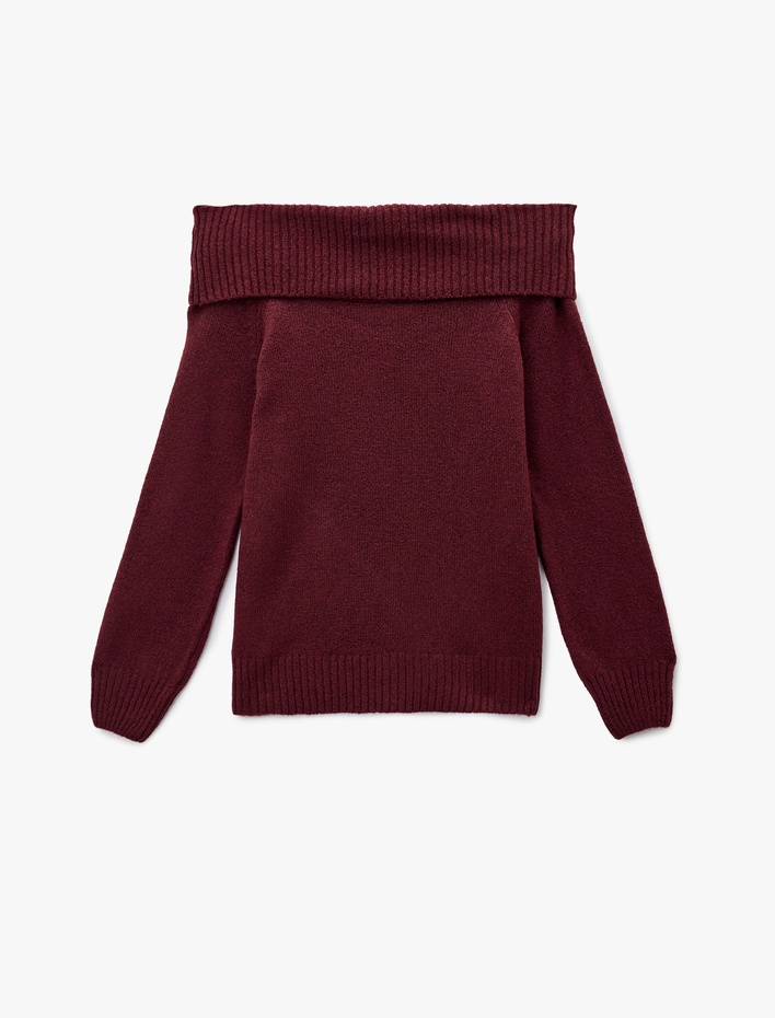  Madonna Yaka Omzu Açık Triko Kazak