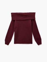 Madonna Yaka Omzu Açık Triko Kazak