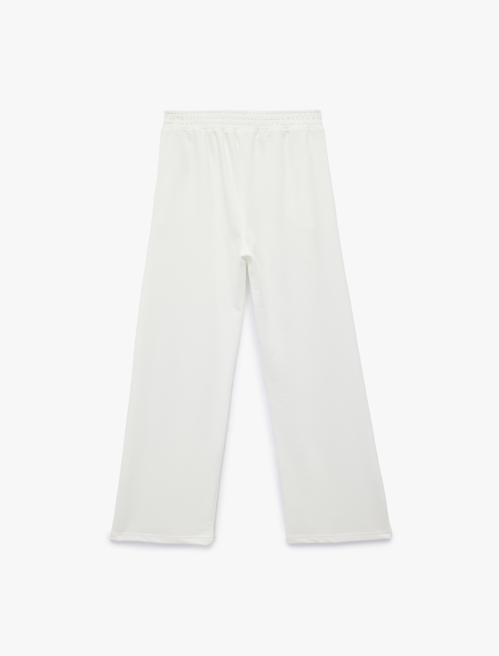  Rahat Kalıp Beli Lastikli Cep Detaylı Geniş Paça Eşofman Altı