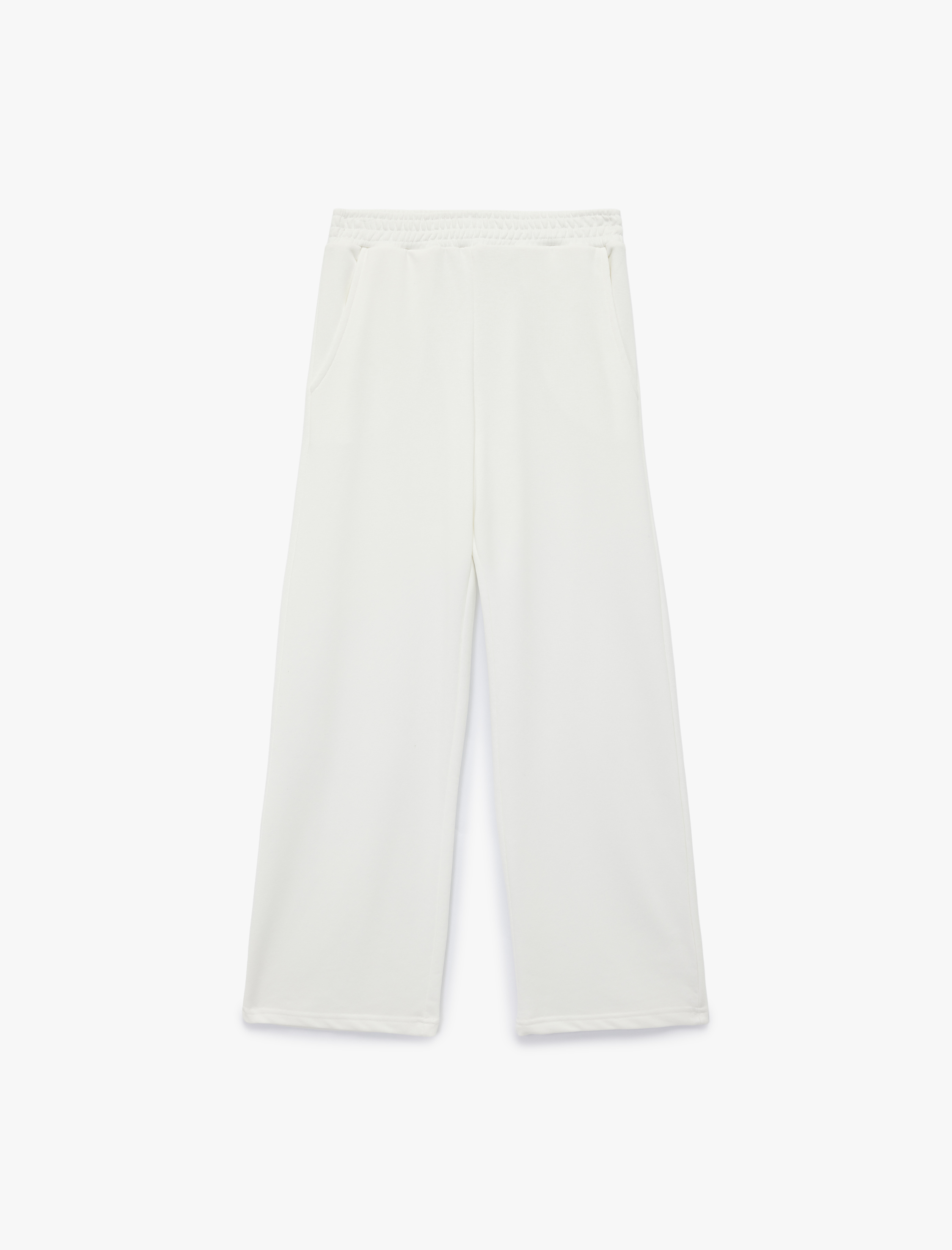   Rahat Kalıp Beli Lastikli Cep Detaylı Geniş Paça Eşofman Altı