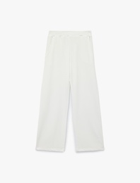 Rahat Kalıp Beli Lastikli Cep Detaylı Geniş Paça Eşofman Altı