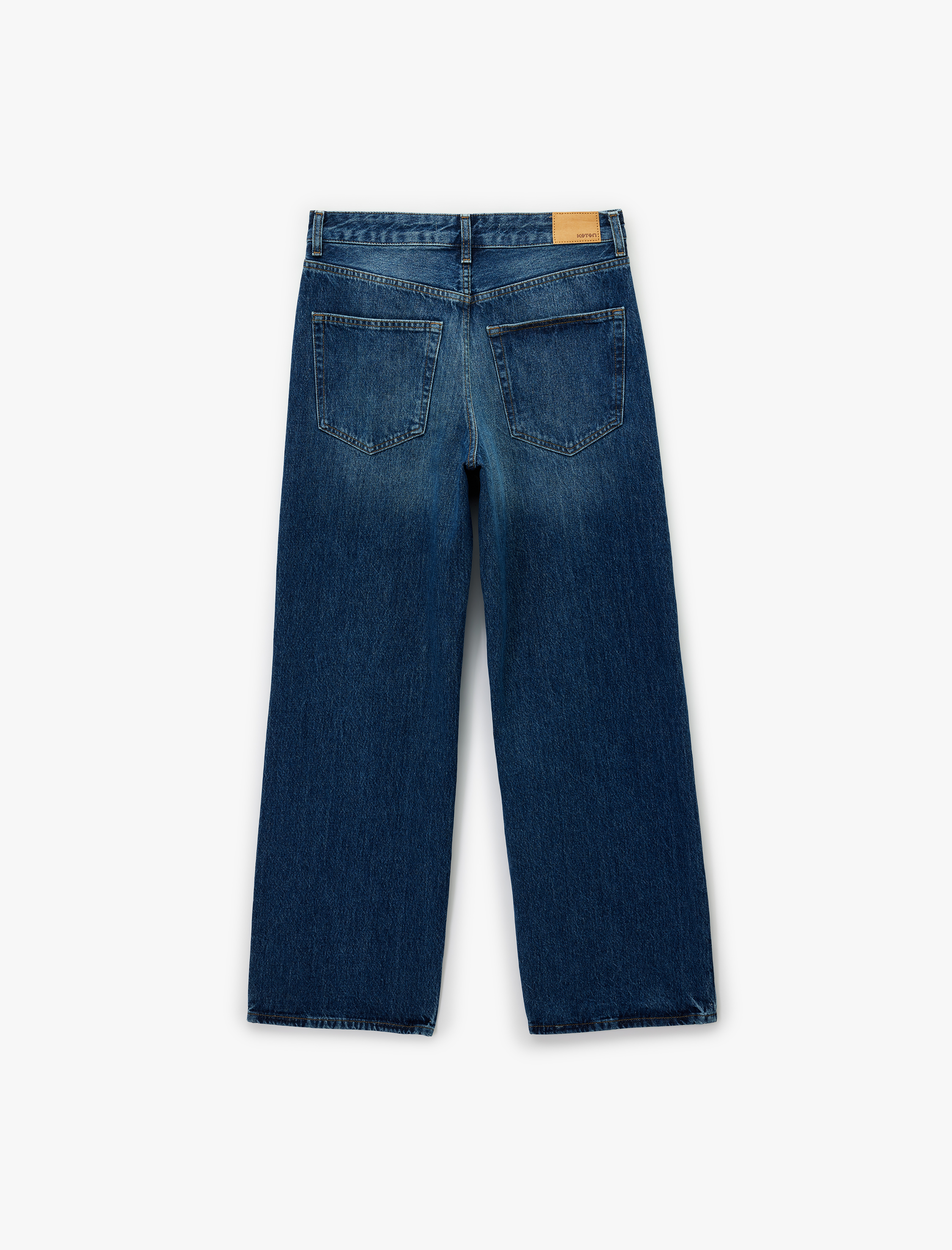   Pamuklu Cepli Düğmeli Normal Bel Baggy Jean Pantolon - Baggy Jeans