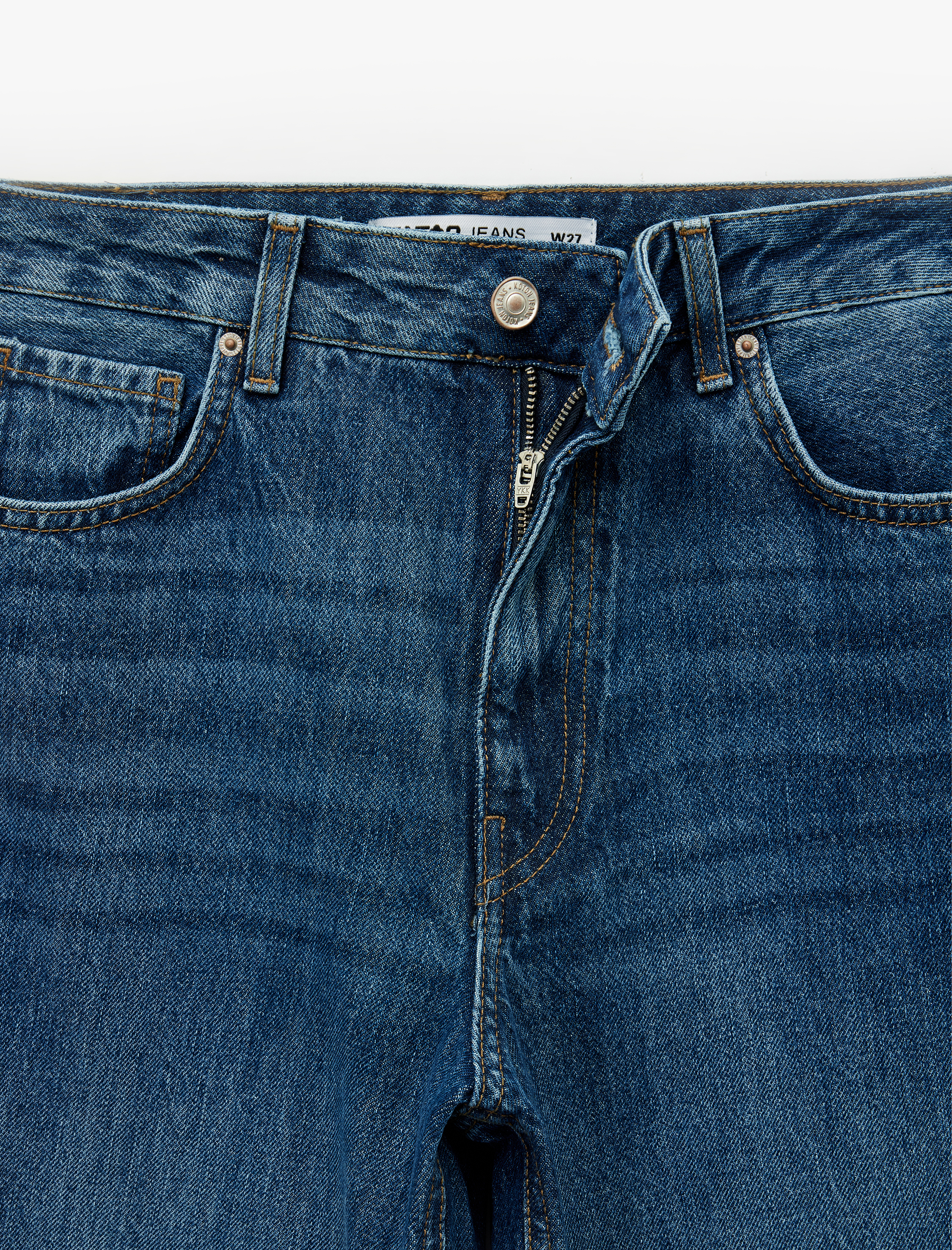   Pamuklu Cepli Düğmeli Normal Bel Baggy Jean Pantolon - Baggy Jeans