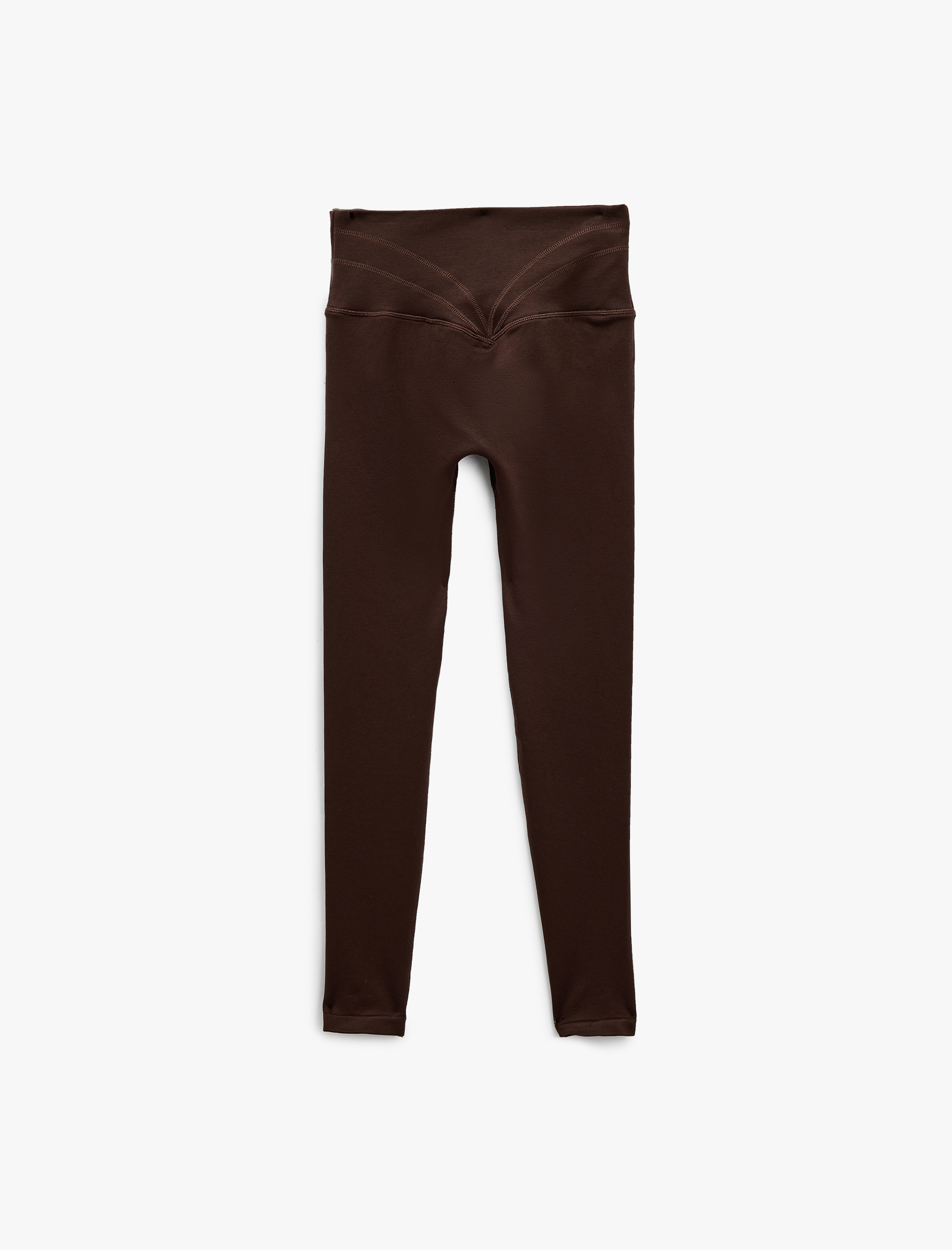   Yüksek Bel Slim Fit Dikiş Detaylı Spor Tayt