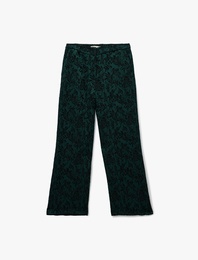 Koton X Melis Ağazat - Straight Fit Cepli Floral Desenli Pantolon