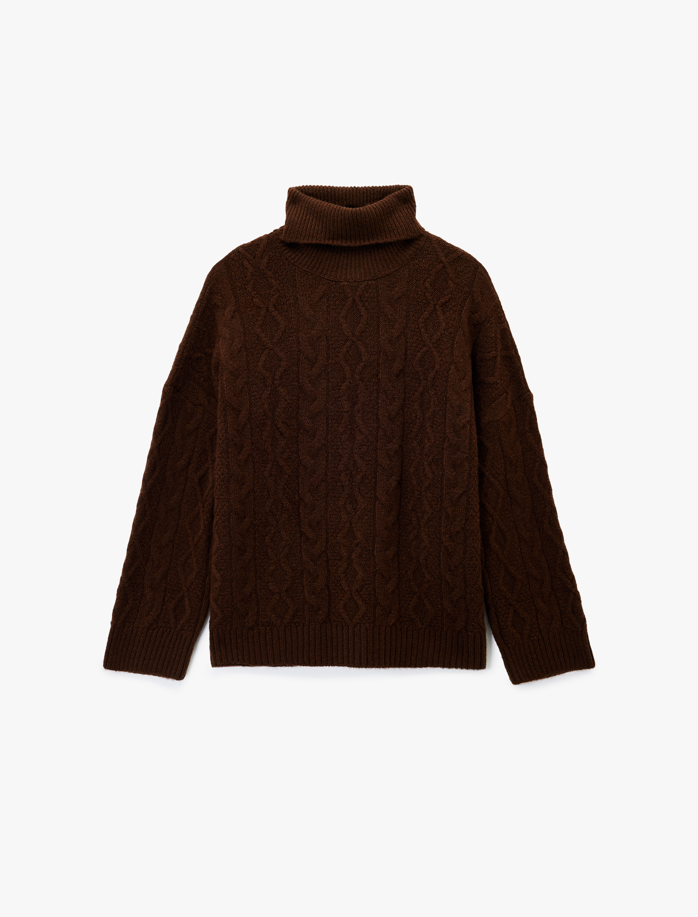   Koton X Sima Tarkan - Uzun Kollu Balıkçı Yaka Oversize Saç Örgü Kazak