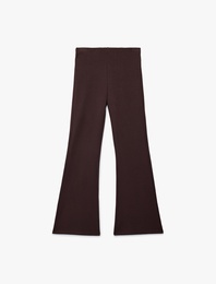 Modal Kumaş Normal Bel Hafif Uzun İspanyol Paça Pantolon