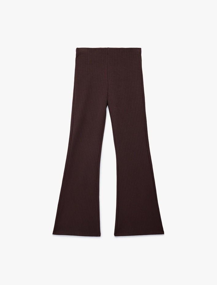  Modal Kumaş Normal Bel Hafif Uzun İspanyol Paça Pantolon