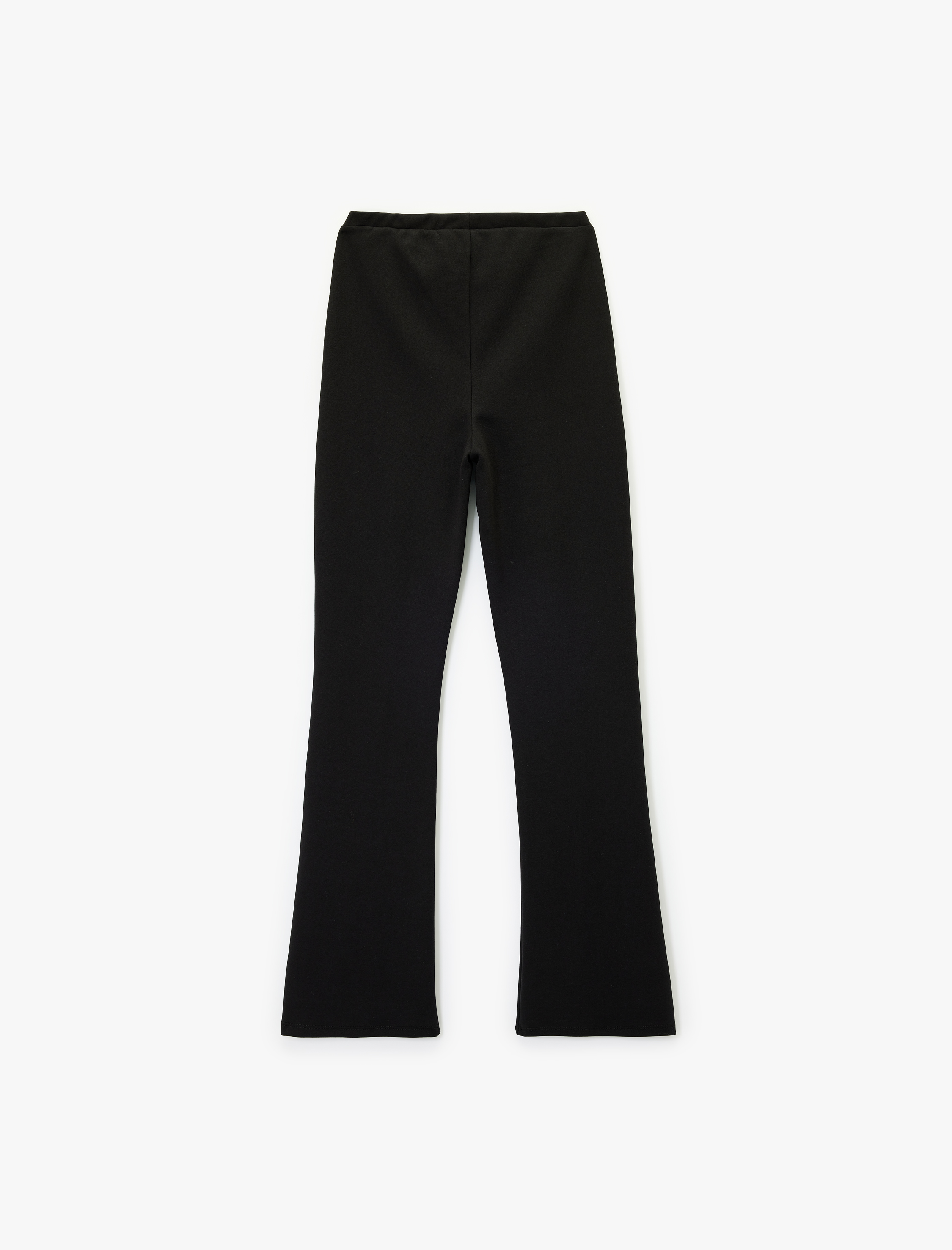   Nervürlü Pamuklu Slim Fit İspanyol Paça Tayt Pantolon