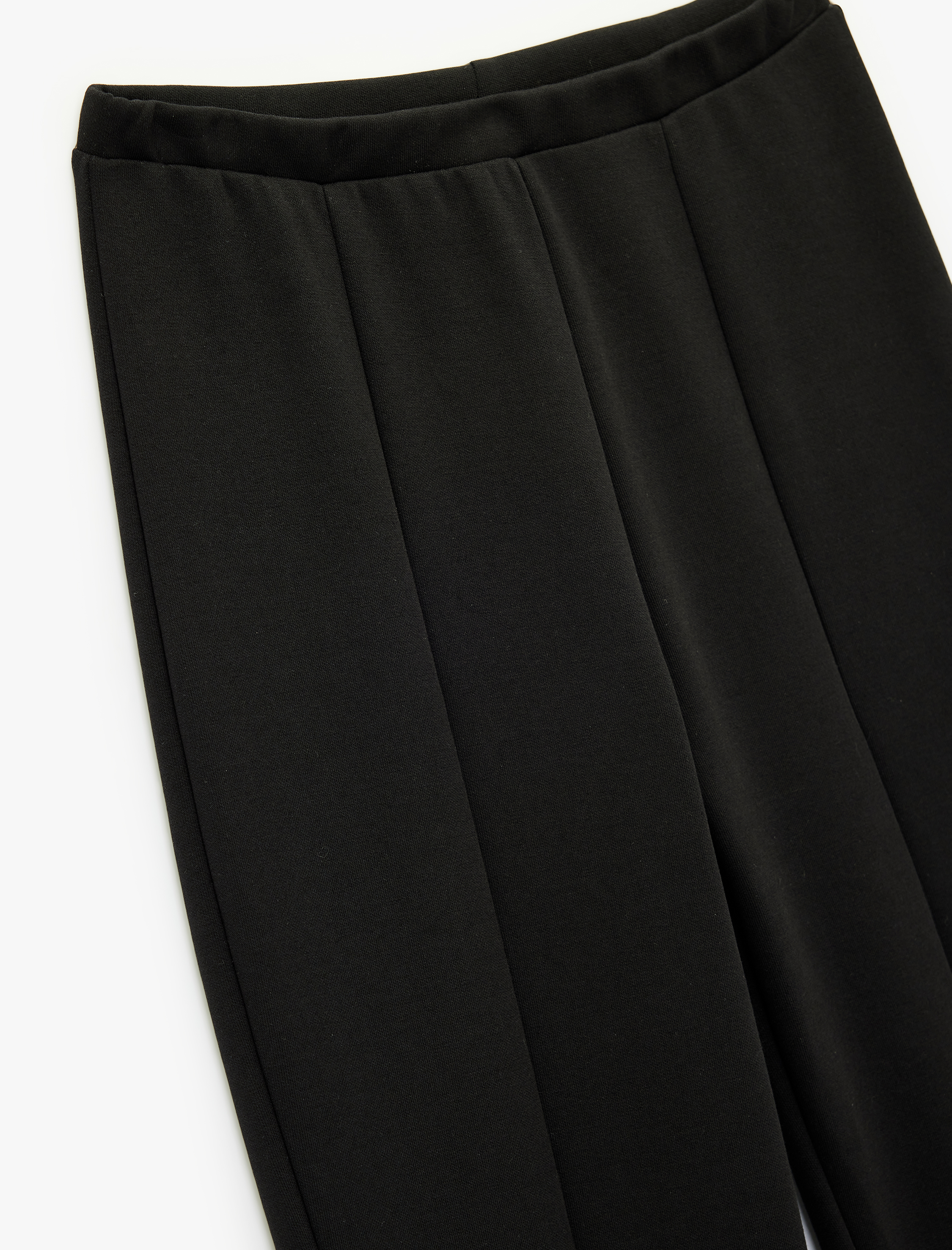   Nervürlü Pamuklu Slim Fit İspanyol Paça Tayt Pantolon